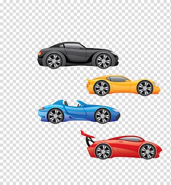 Sports car Audi Q3, color cartoon convertible sports car transparent background PNG clipart
