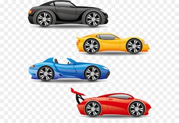 Sports car Truck - Cartoon transportation vehicle design vector material, 