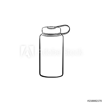 Sports water bottle hand drawn outline doodle icon