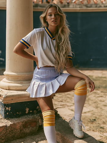 Sporty Chic: Football Jersey and Tennis Skirt Outfit