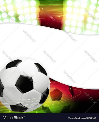 Spotlights and a soccer ball vector image
