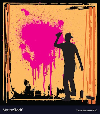 Spray guy on wall vector image