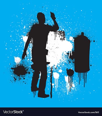 Spray guy stenciled vector image