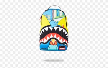 Sprayground Arnold Shark Mouth Head Backpack - Sprayground Money Shark Backpack - Black