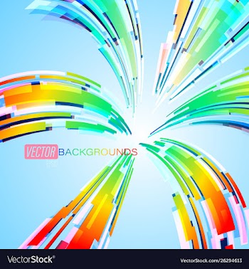Spread colors abstract scene on a blue vector image