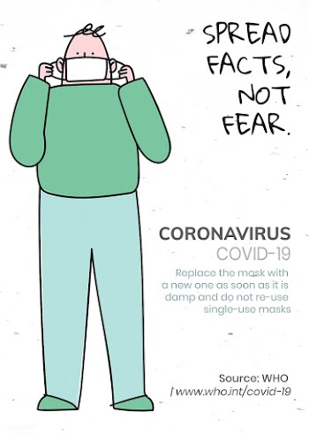 Spread facts, not fear coronavirus pandemic social template source WHO.. | Free  illustration - 2306894