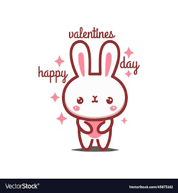 spread love happy valentines day with rabbit