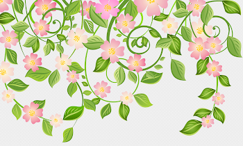 Spring Blossom Decoration with Leaves Transparent PNG Clip Art ...