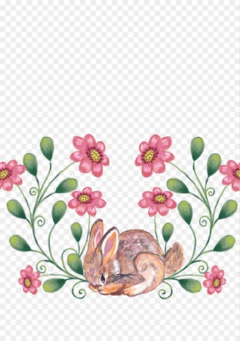 Spring Bunny Floral design Chocolate bunny - Vector Spring bunny 