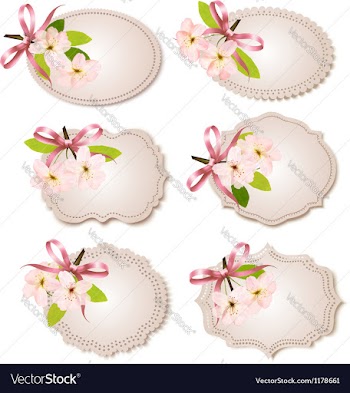  					Spring cards with blossoming tree brunch with vector&nbsp;image														
