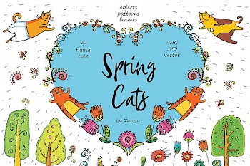 Spring Cats - 42 objects