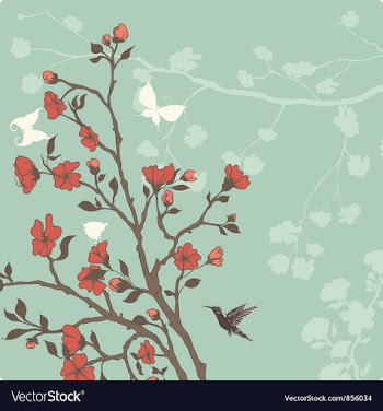 Spring floral background vector image