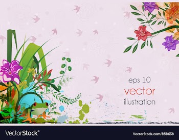 Spring floral background vector image