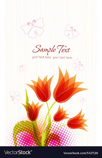 Spring floral background with butterflies vector image