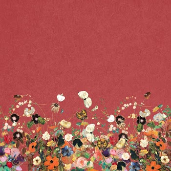 Spring flower border, red background | Free Photo - rawpixel