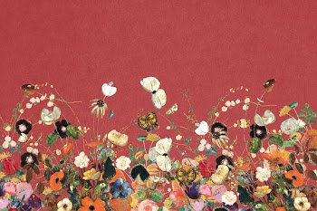 Spring flower, red background design, | Free Photo - rawpixel
