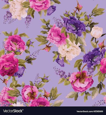 spring flower repeat design fabric print