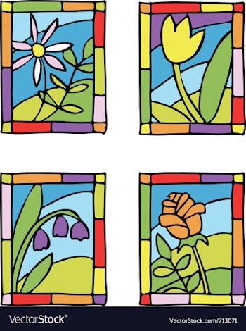 Spring flower stained glass vector image