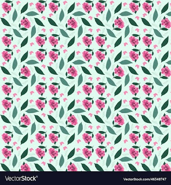 spring flower with leaf repeat pattern