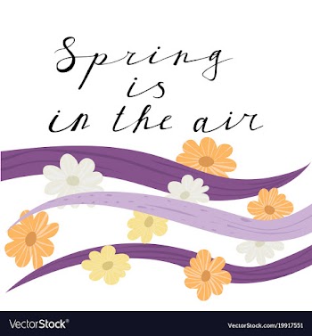Spring is in the air lettering handwrighting card vector image
