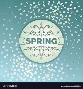 Spring label design with flowers vector image