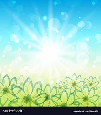  					Spring nature background with flowers vector image														
