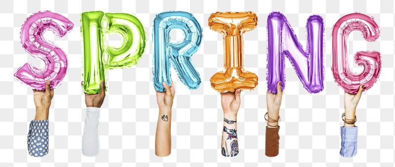 Spring png, letter foil balloon, | Free PNG - rawpixel