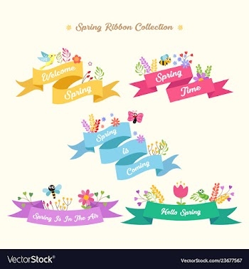 Spring ribbon collection vector image