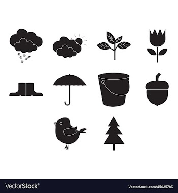 spring season icon set