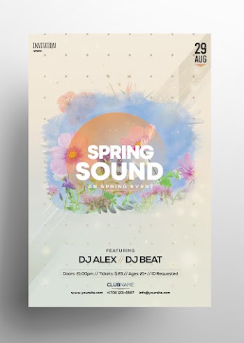 Spring Sound PSD Free Flyer Template