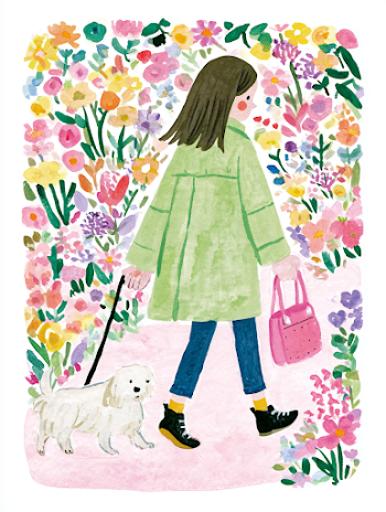 Spring Stroll with a Dog