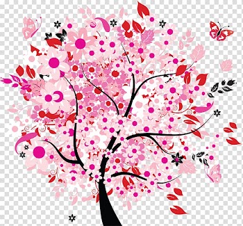 Spring Tree Flower , cherry blossom watercolor transparent background PNG clipart
