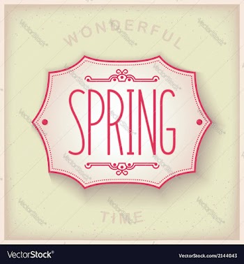Spring vintage plate vector image