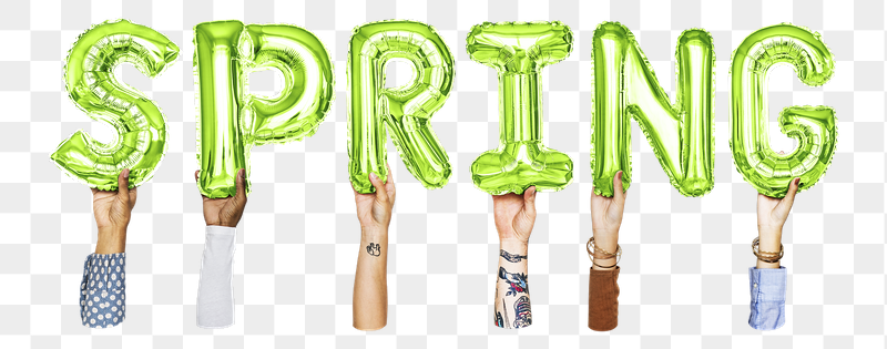 Spring word png, hands holding | Free PNG - rawpixel