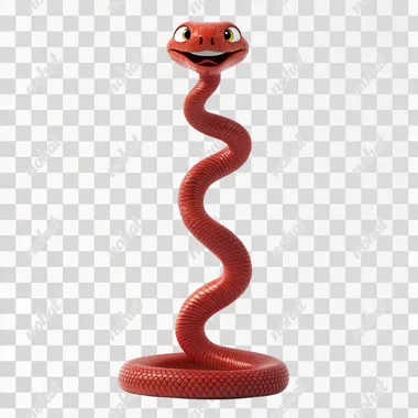 Springy Smiles: A Cute Red Baby Snake Adventure