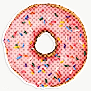 Sprinkled pink donut illustration halftone style  | Free  transparent png - 2337840