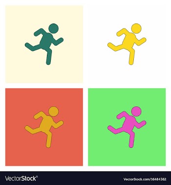 Sprinter icon man run silhouette collection vector image