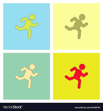 Sprinter icon man run silhouette collection vector image