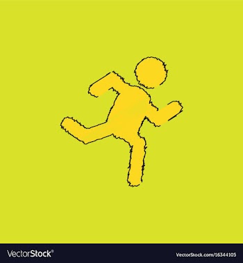 Sprinter icon man run silhouette in hatching style vector image