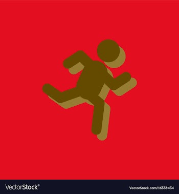 Sprinter icon man run silhouette in sticker style vector image