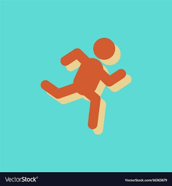 Sprinter icon man run silhouette in sticker style vector image