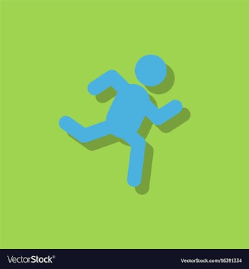 Sprinter icon man run silhouette in sticker style vector image