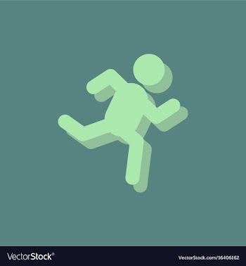 Sprinter icon man run silhouette in sticker style vector image