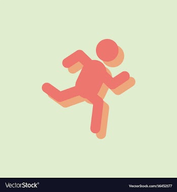 Sprinter icon man run silhouette in sticker style vector image