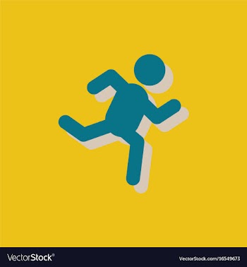 Sprinter icon man run silhouette in sticker style vector image