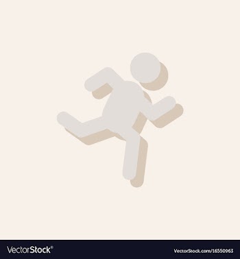Sprinter icon man run silhouette in sticker style vector image