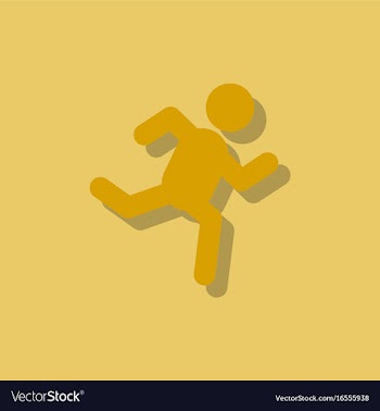 Sprinter icon man run silhouette in sticker style vector image