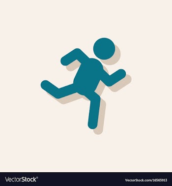 Sprinter icon man run silhouette in sticker style vector image
