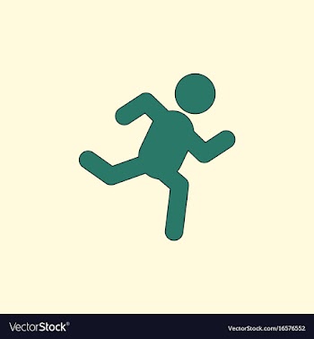 Sprinter icon man run silhouette vector image