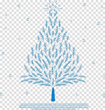 Spruce Christmas tree Drawing, Romantic hand-painted blue Christmas tree transparent background PNG clipart